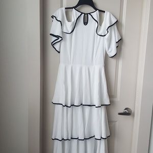 Sun dress. White w/black trim